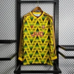 Arsenal Retro 91-93 Away Long Sleeve Football Yellow Shirt - 图片 2