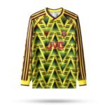 Arsenal Retro 91-93 Away Long Sleeve Football Yellow Shirt