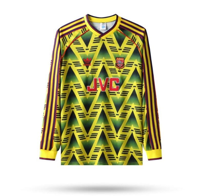 Arsenal Retro 91-93 Away Long Sleeve Football Yellow Shirt